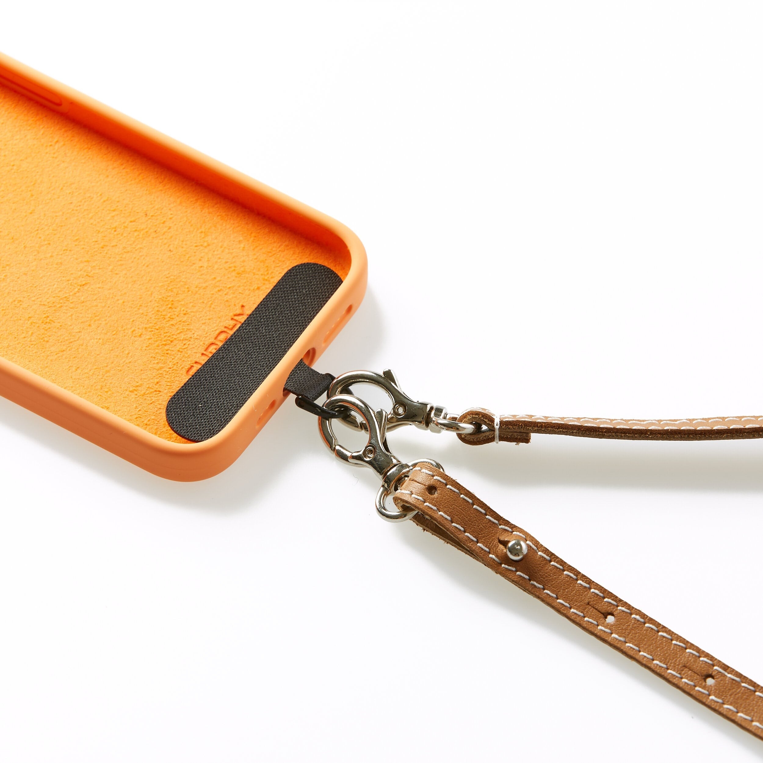 Lanière de téléphone cuir Curi Gris Denim