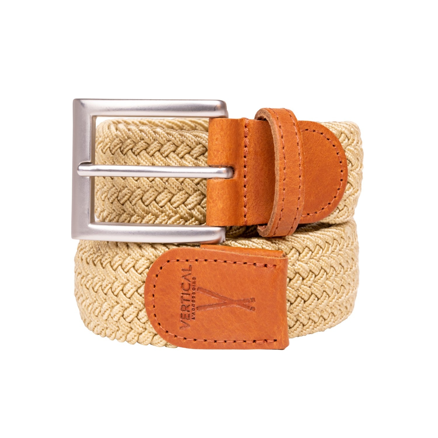Ceinture tressée jaune moutarde H/F