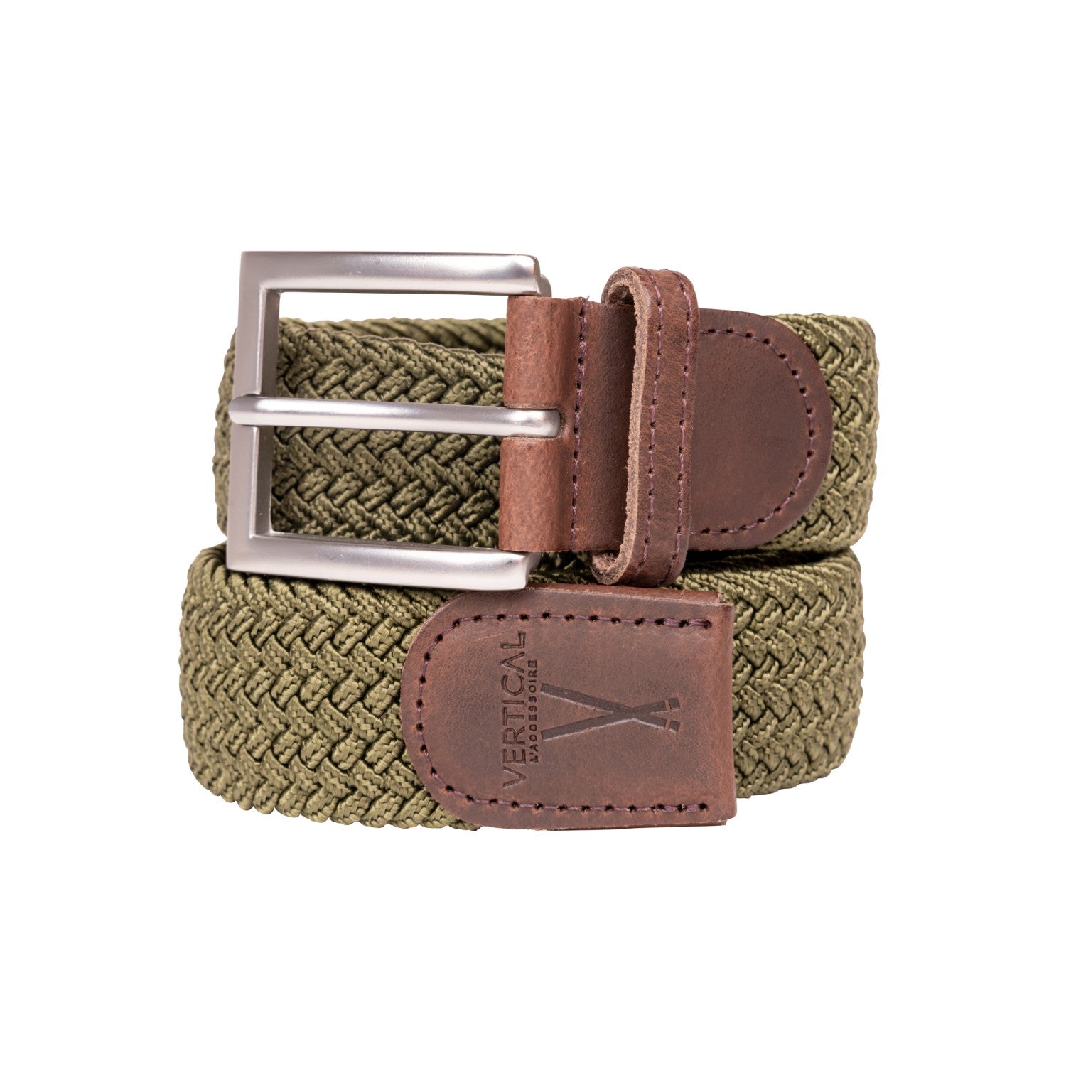 Ceinture tressée kaki H/F