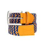 Ceinture tressée orange bleu H/F