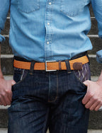 Ceinture tressée orange H/F