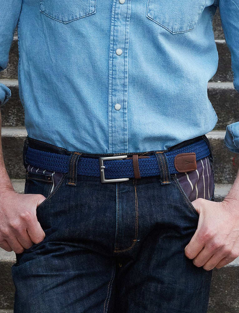 Ceinture tressée bleu H/F
