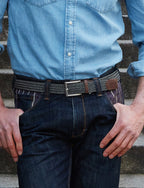 Ceinture tressée noir blanc H/F