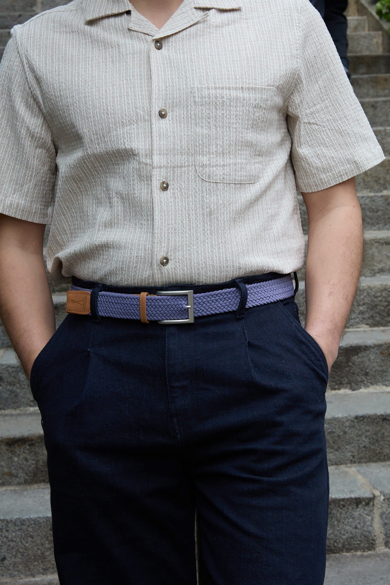 Ceinture tressée Mauve H/F