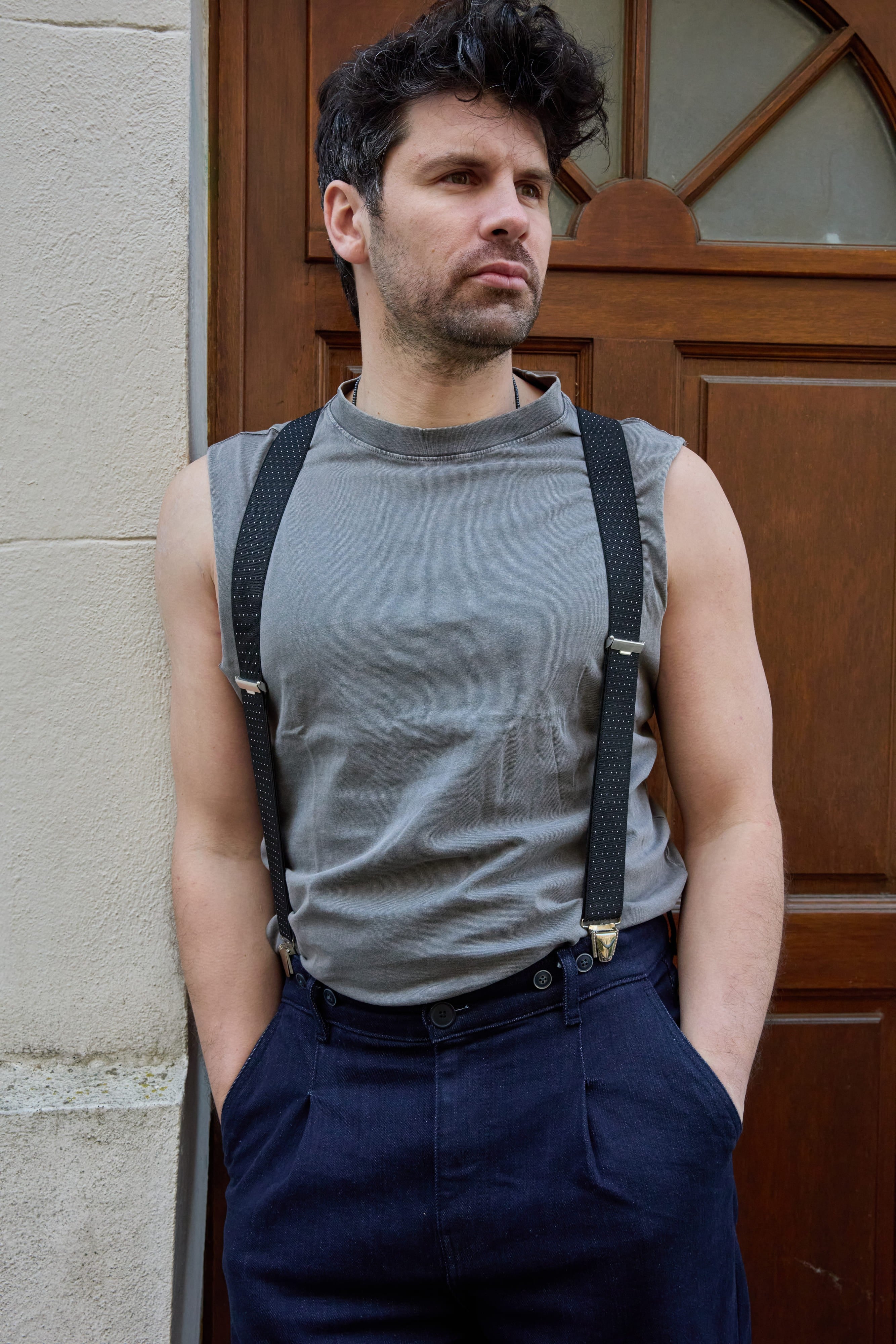 copy of Beige wide suspenders Les Aixoises