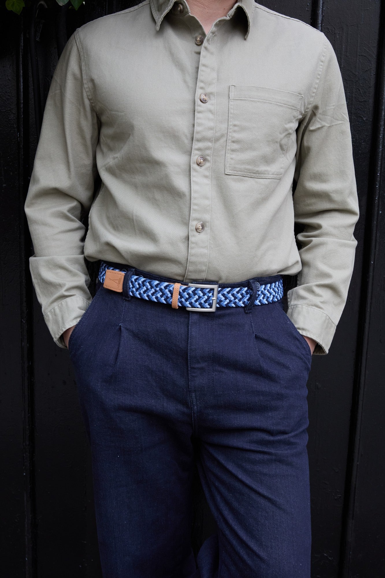 Ceinture tressée bleu bleu bleu