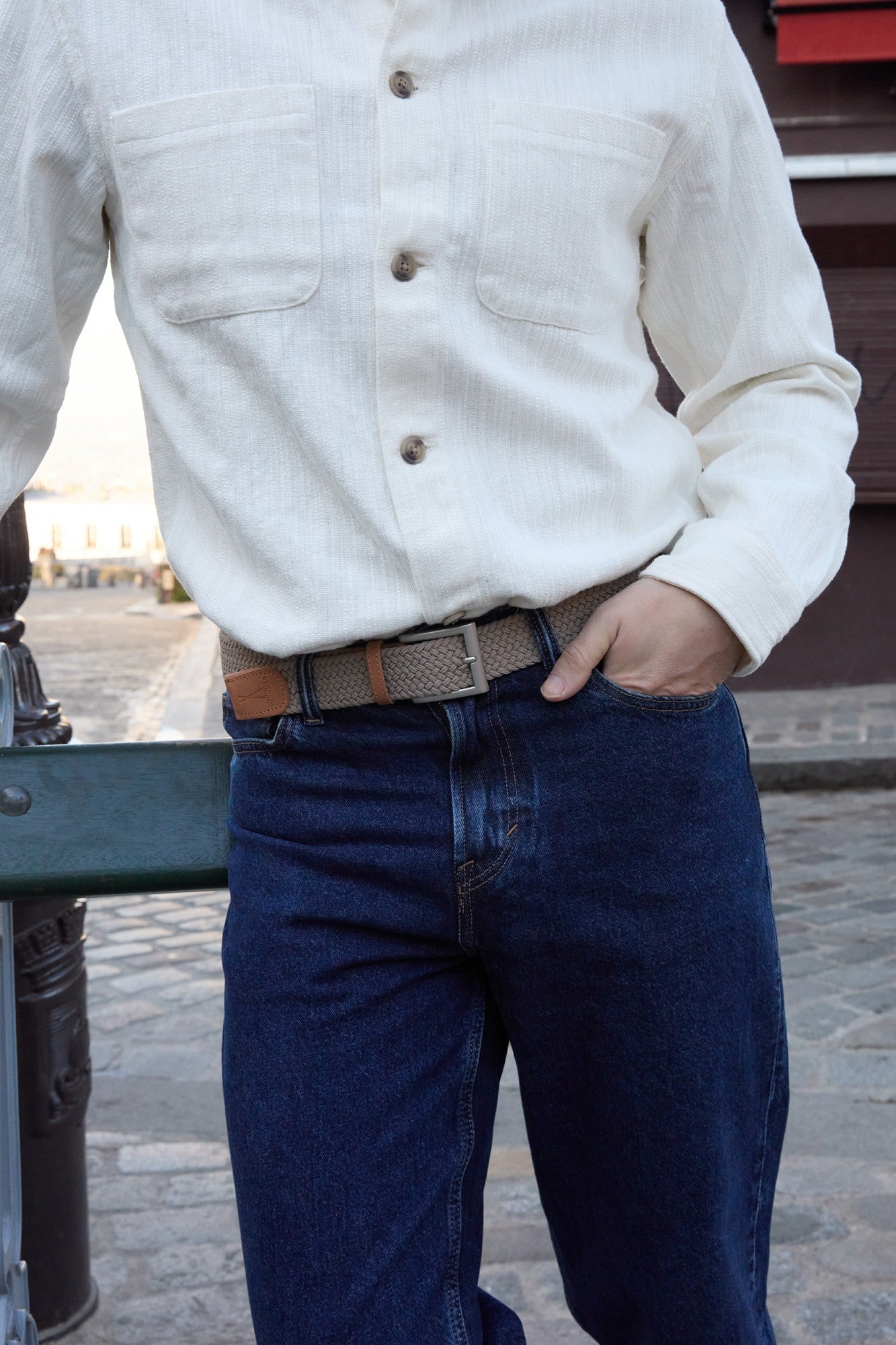 Ceinture tressée noisette