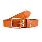 Ceinture large cuir véritable camel