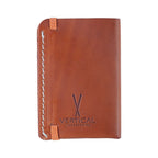Portefeuille en cuir camel