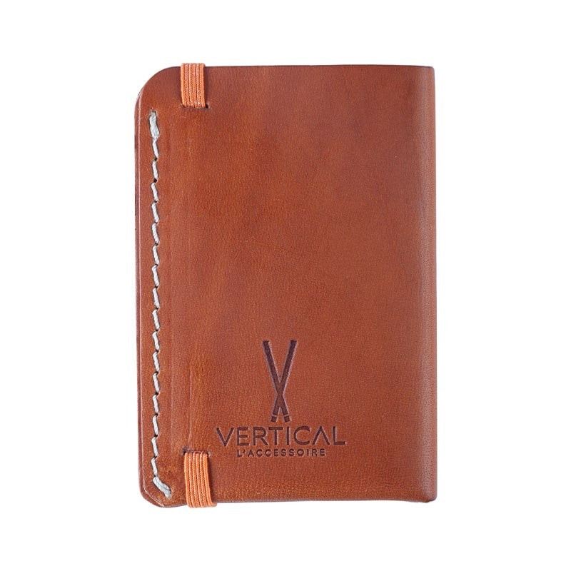 Portefeuille en cuir camel
