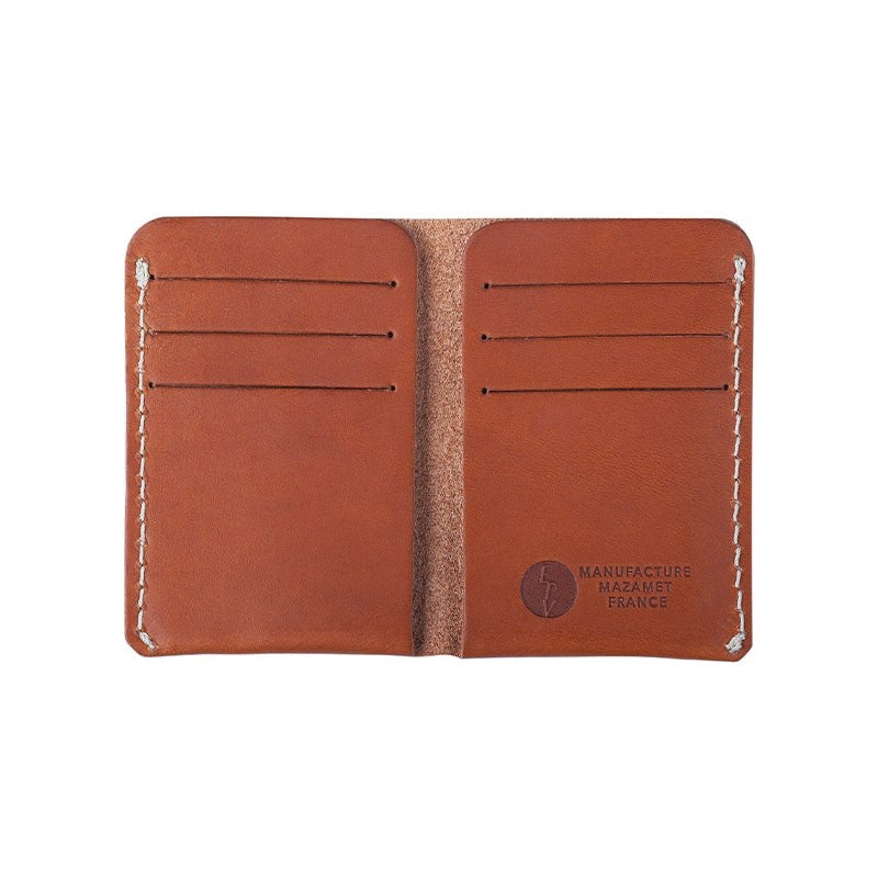 Portefeuille en cuir camel