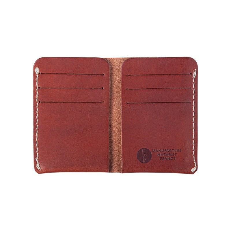 Portefeuille en cuir cognac