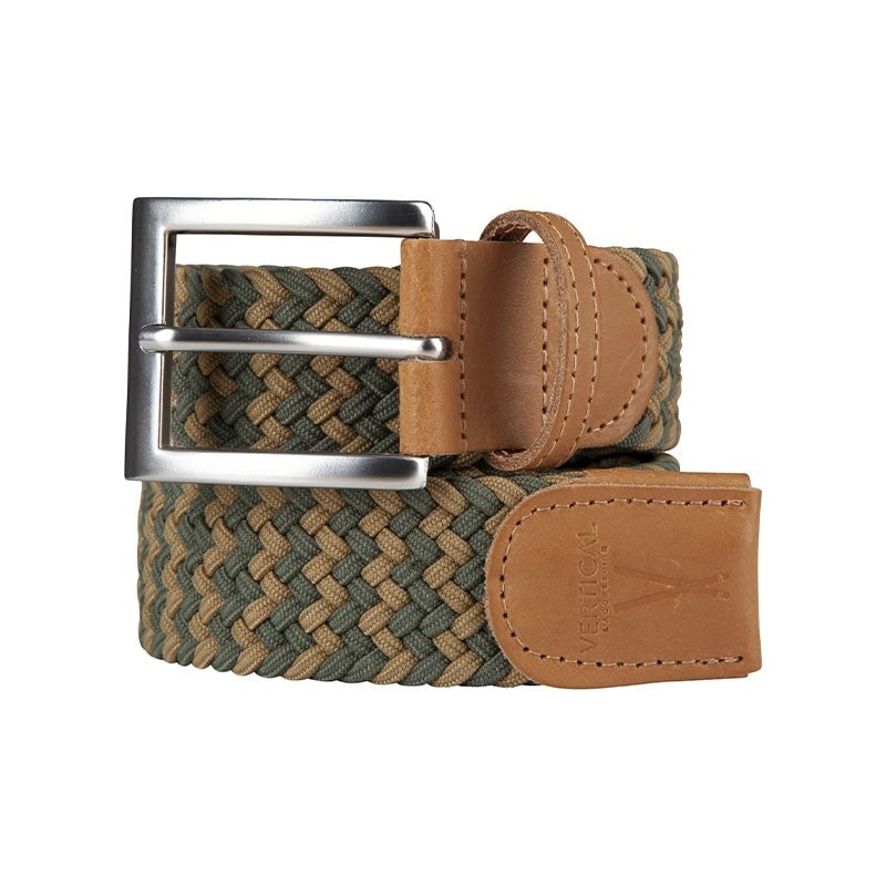 Ceinture tressée vert kaki