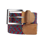 Ceinture tressée vert bleu rouge