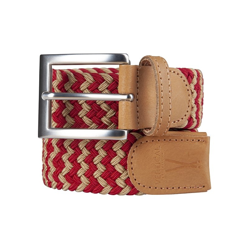 Ceinture tressée rouge jaune