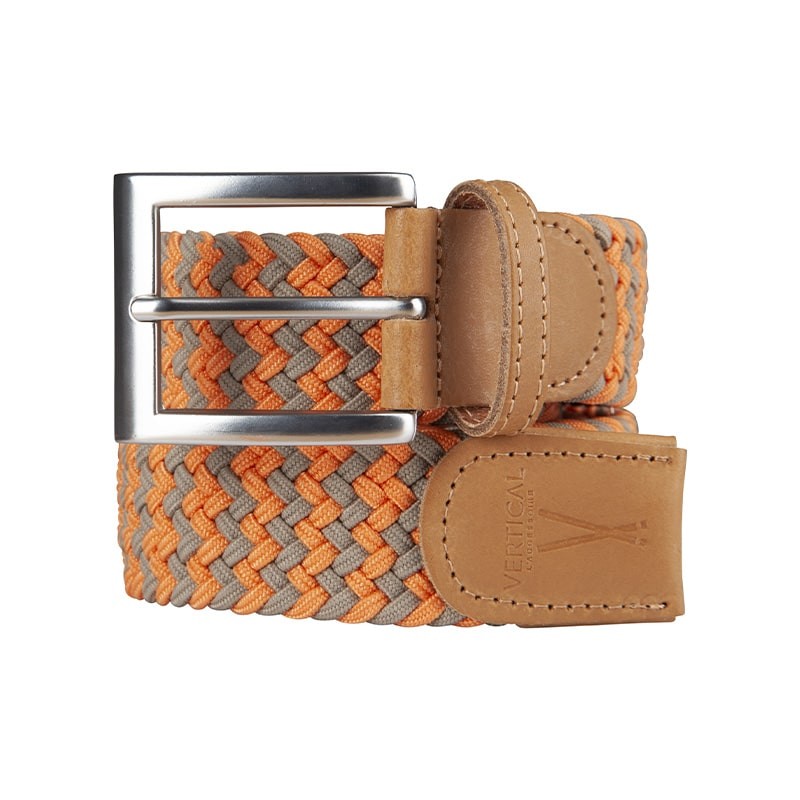 Ceinture tressée orange marron