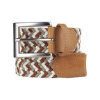 Ceinture tressée marron blanc marron
