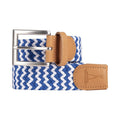 Ceinture tressée bleu blanc
