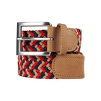 Ceinture tressée rouge bleu jaune