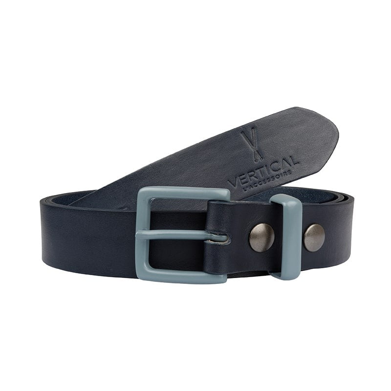 Ceinture cuir véritable noir boucle colorée