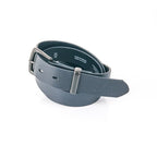 Ceinture cuir véritable bleu boucle colorée