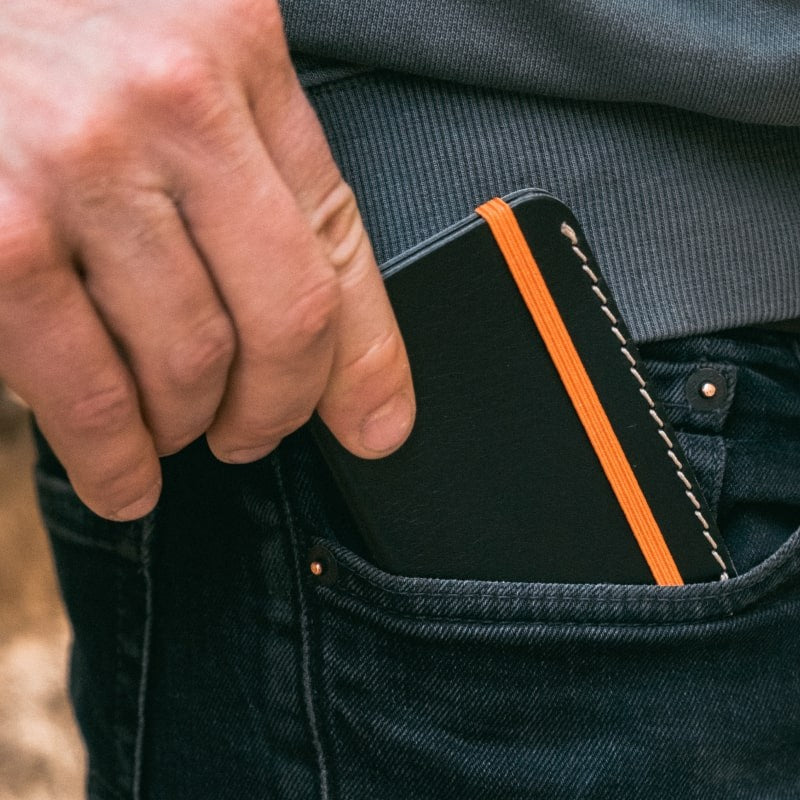 Portefeuille en cuir noir