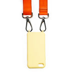 Lanière premium de téléphone noir orange vif