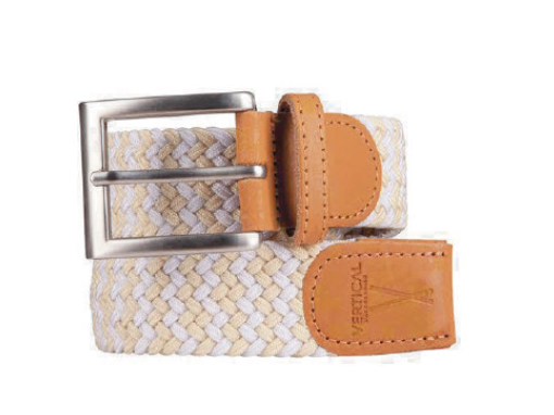 Ceinture tressée jaune blanc