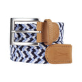 Ceinture tressée bleu clair blanc