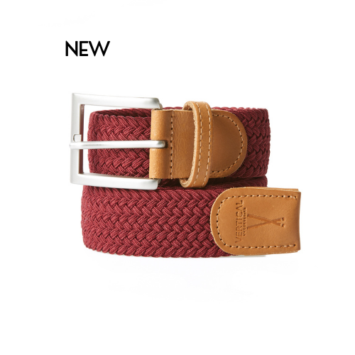 Ceinture tressée bordeaux