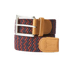 Ceinture tressée bordeaux bleu marine