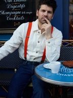 Bretelles larges orange et marron Les Mancelles