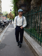 Bretelles larges bleu et orange Les Mulhousiennes