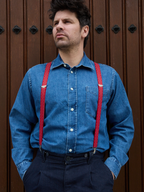 Bretelles mi-larges rouge et blanc Les Lavalloises