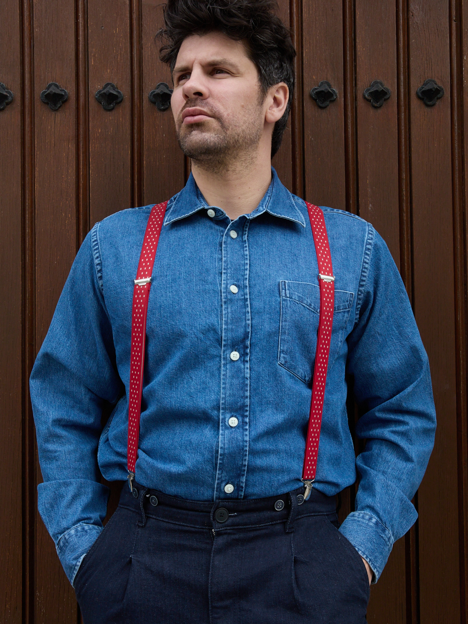 Bretelles mi-larges rouge et blanc Les Lavalloises