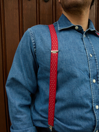 Bretelles mi-larges rouge et blanc Les Lavalloises