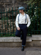 Bretelles mi-larges bleu et beige Les Millavoises