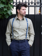 Bretelles mi-larges bleu marine et blanc Les Beaunoises