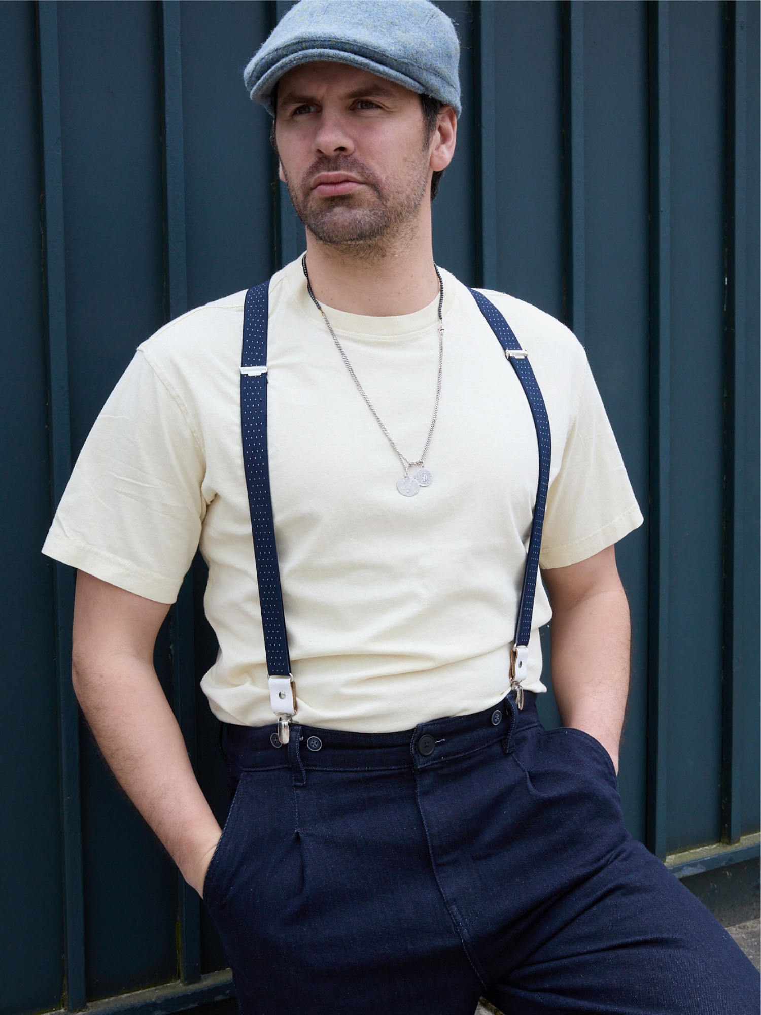 Bretelles mi-larges bleu et blanc Les Biarrotes