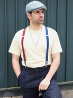 Bretelles mi-larges rouge et bleu Les Parisiennes