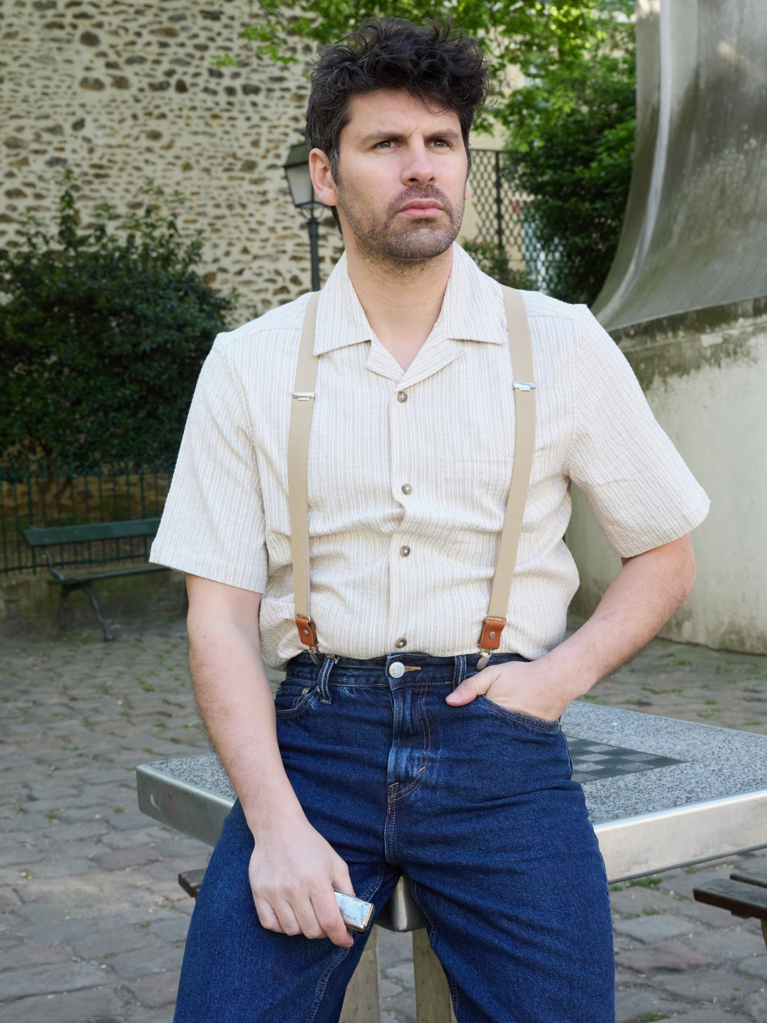 Bretelles mi-larges beige Les Lilloises