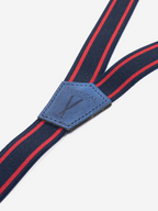 Bretelles mi-larges bleu et rouge Les Castelnauviennes