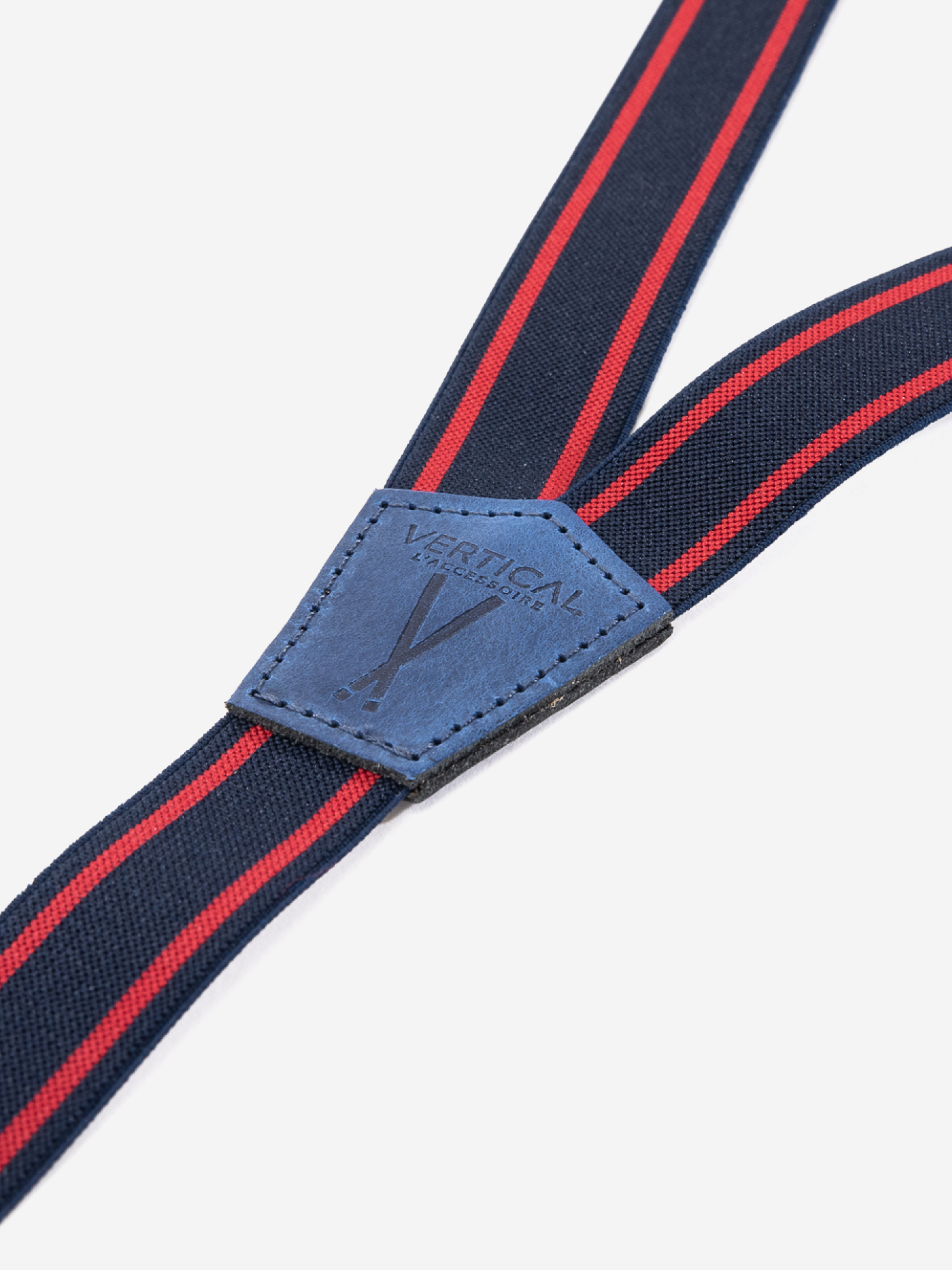 Bretelles mi-larges bleu et rouge Les Castelnauviennes