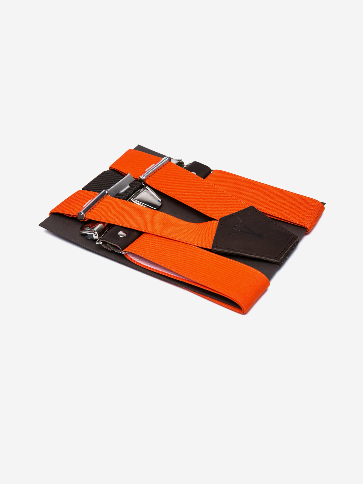 Bretelles larges orange et marron Les Mancelles