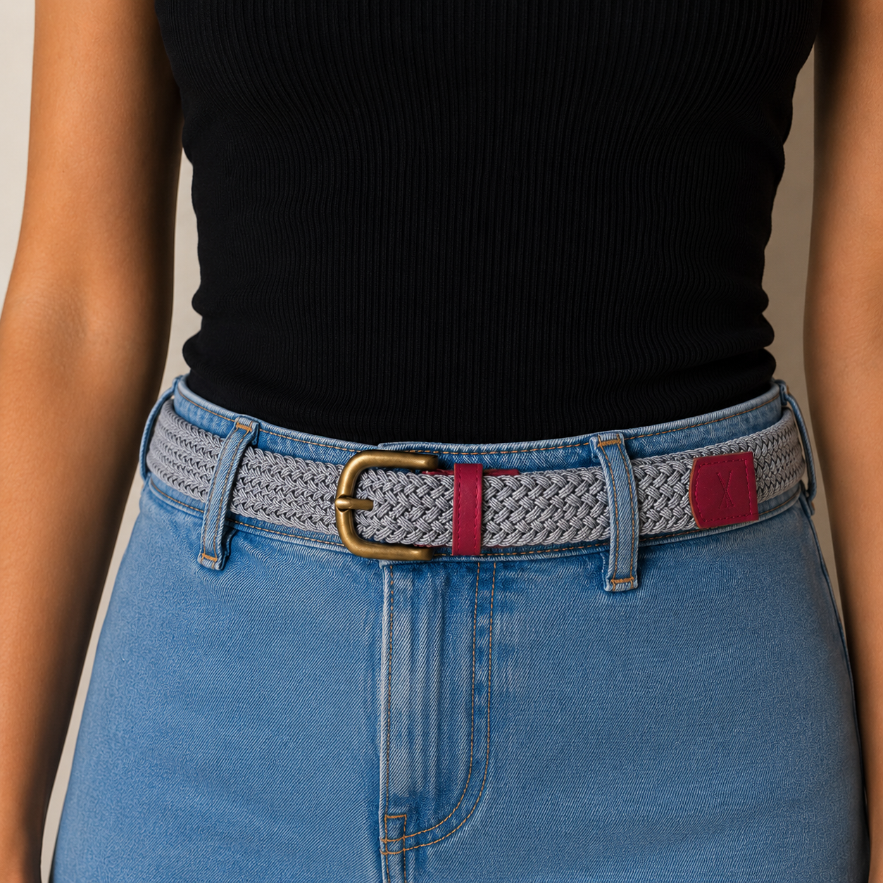 ceinture tressée femme Vertical