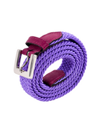 Ceinture tressée fine violet bordeaux