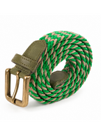 Ceinture tressée fine vert marron