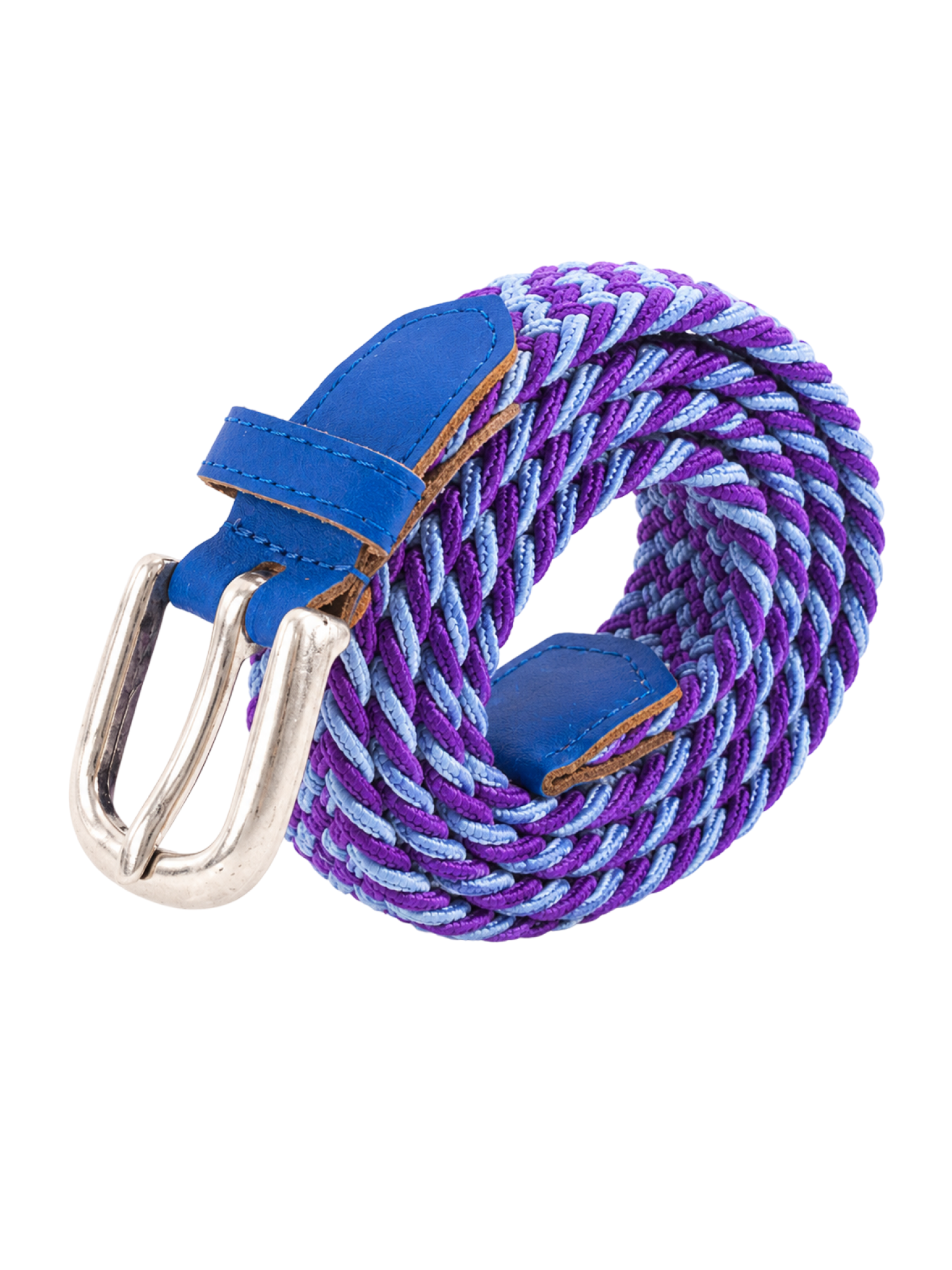 Ceinture tressée fine violet bleu